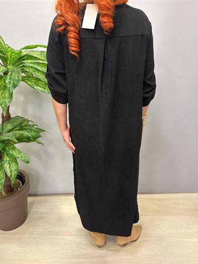 2648 Şönil Kadife Elbise Siyah