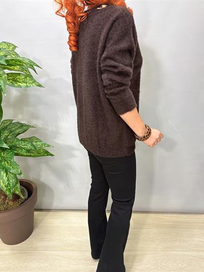 2652 Angora Triko Bluz Acı Kahve