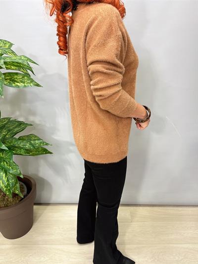 2652 Angora Triko Bluz Camel 