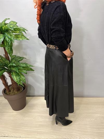 2652 Italyan Deri Etek Siyah