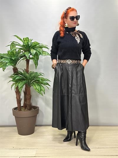 2652 Italyan Deri Etek Siyah