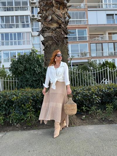 2663 Pamuklu Örme Etek Bisküvi