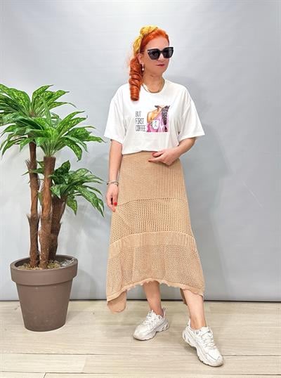 2663 Pamuklu Örme Etek Bisküvi