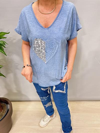 2680 Italyan Pamuklu Bluz Bebe Mavi