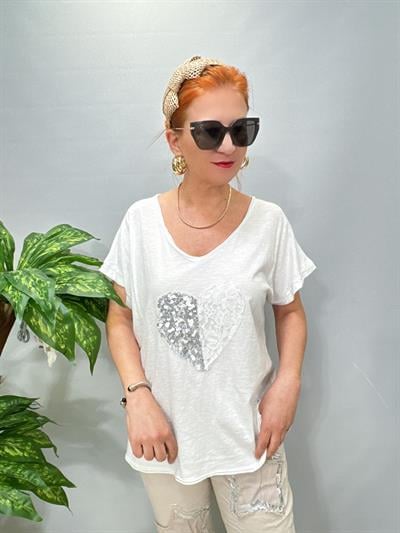 2680 Italyan Pamuklu Bluz Beyaz