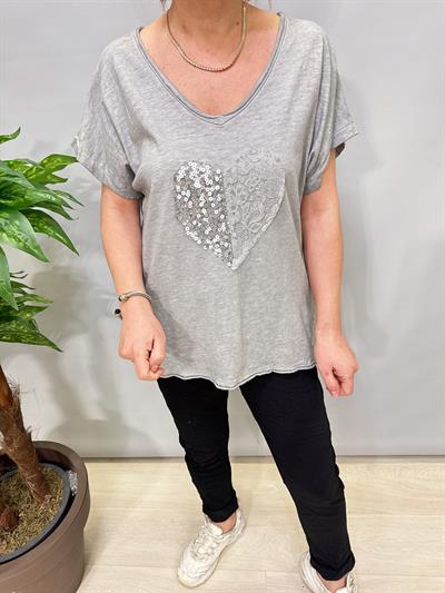 2680 Italyan Pamuklu Bluz Gri