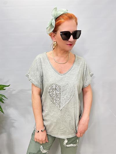 2680 Italyan Pamuklu Bluz Haki