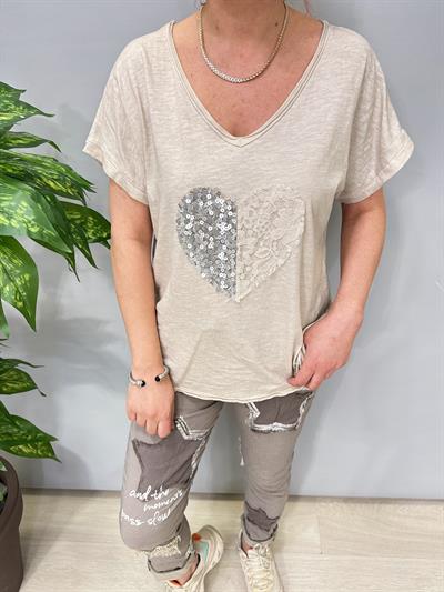 2680 Italyan Pamuklu Bluz Vizon