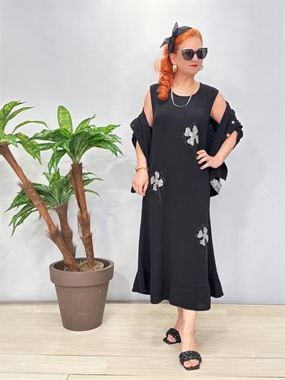 2685 Müslin Ceketli Elbise Siyah