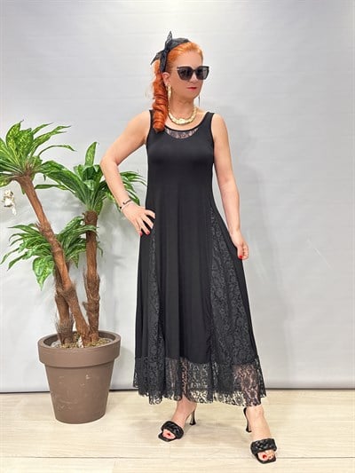 2686 Dantel Detay Tasarım Elbise 