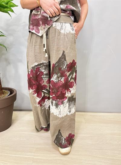 2688 Italyan Keten Yelekli Takım Vizon