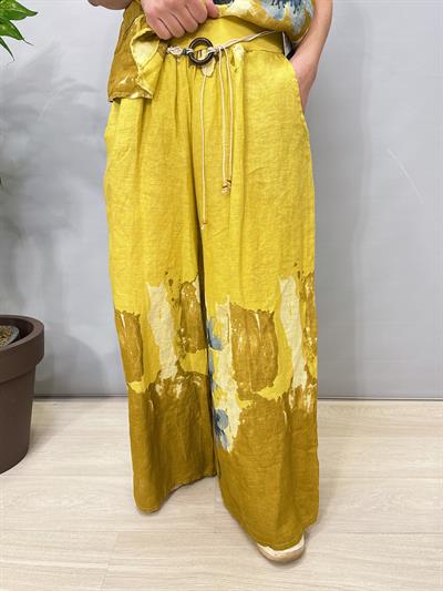 2688 Italyan Keten Yelekli Takım Yağ Yeşili