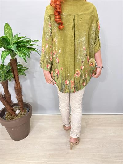 2690  Italyan Pamuklu Gömlek/Ceket Yeşil