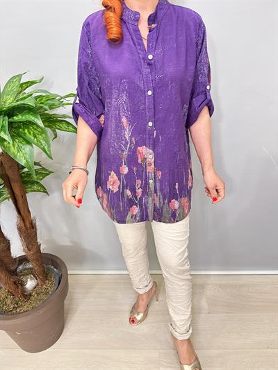 2690  Italyan Pamuklu Gömlek/Ceket Mor