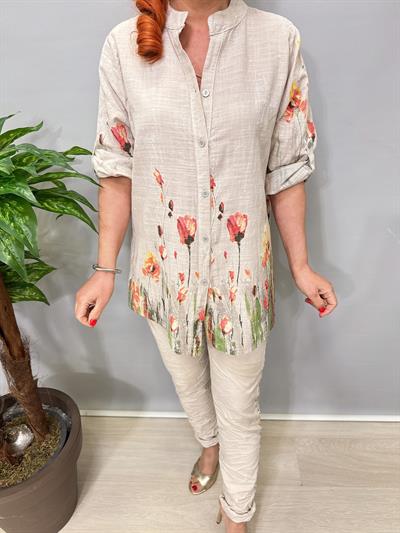 2690 Italyan Pamuklu Gömlek/Ceket Taş