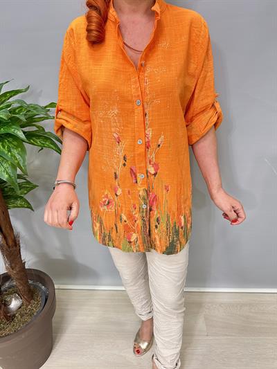 2690  Italyan Pamuklu Gömlek/Ceket Turuncu