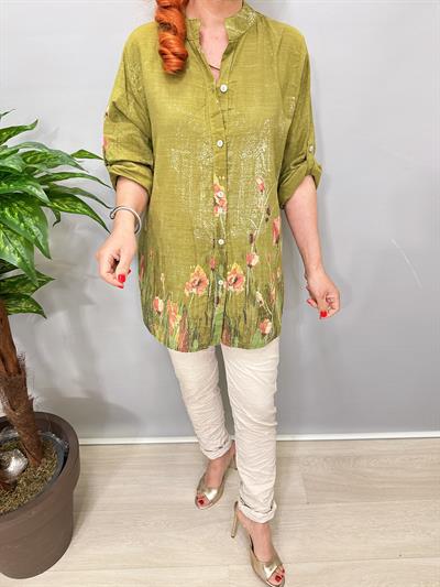 2690  Italyan Pamuklu Gömlek/Ceket Yeşil