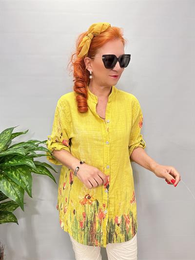 2690 Italyan Pamuklu Gömlek /Ceket Yağ Yeşili