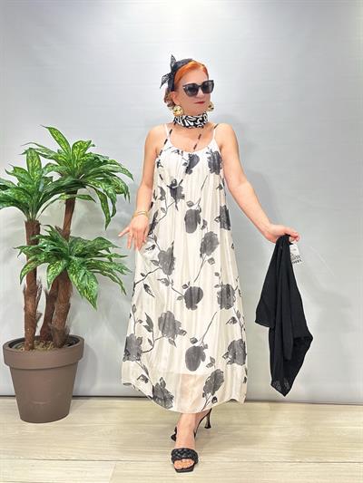 2699 Italyan İpek Elbise Siyah