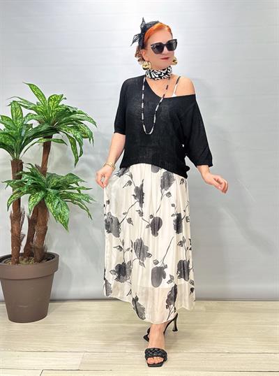 2699 Italyan İpek Elbise Siyah