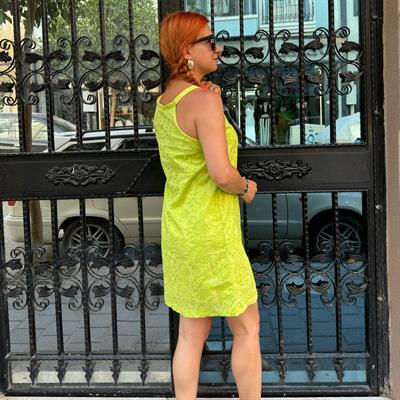 28115 ASTARLI FİSTO ELBİSE YEŞİL boyum 1.64