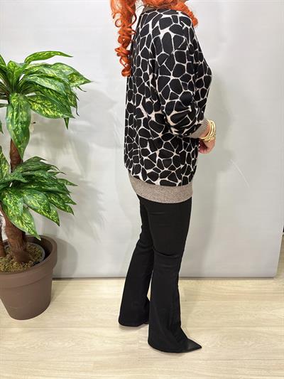 2826  Desenli Yumoş Bluz Vizon