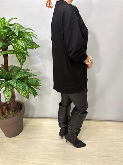 2826 Tasarım Modal Bluz Siyah