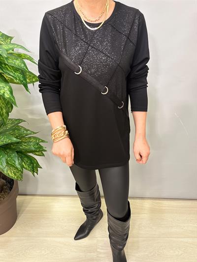 2826 Tasarım Modal Bluz Siyah