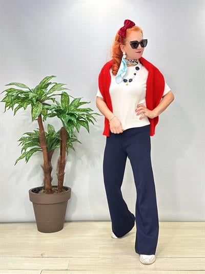 2875 Triko Palazzo Pantolon Lacivert