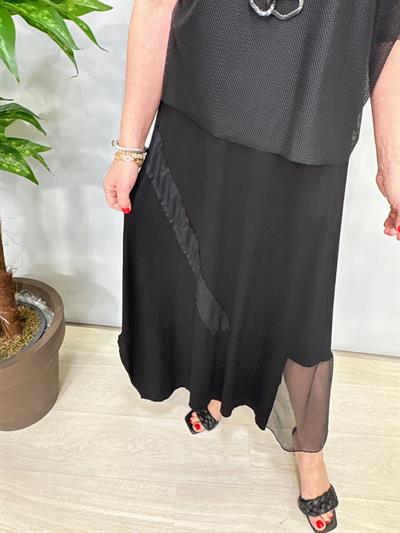 2876 Tasarım Likralı Penye Elbise Siyah