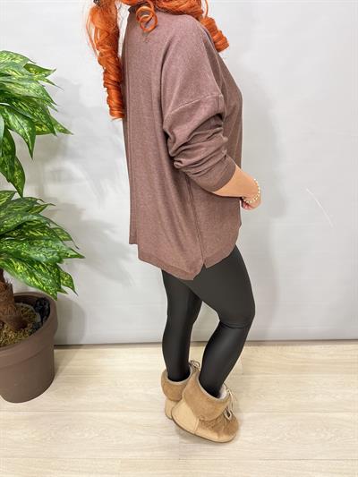 2888 Italyan İnce Dökümlü Yaka Triko Kahve