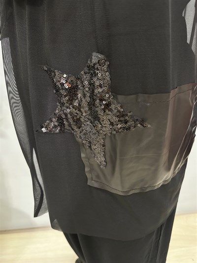 2898 Tül Detay Takım Siyah 