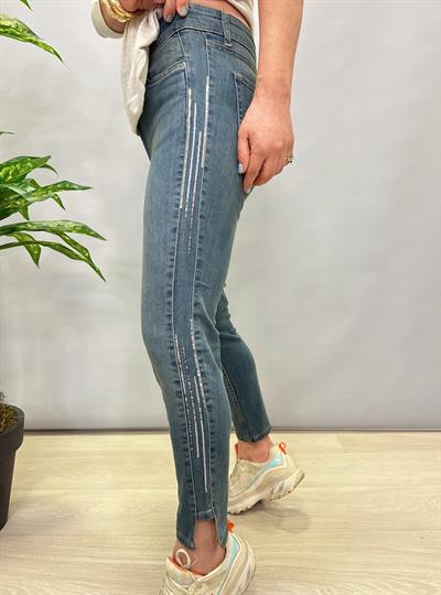 2919 PAYET DETAYLI PAÇA KESİK JEAN MAVİ