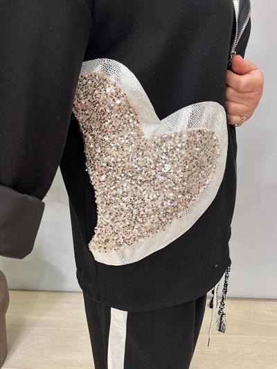 2921 Gümüş Detaylı Premium Takım Siyah 