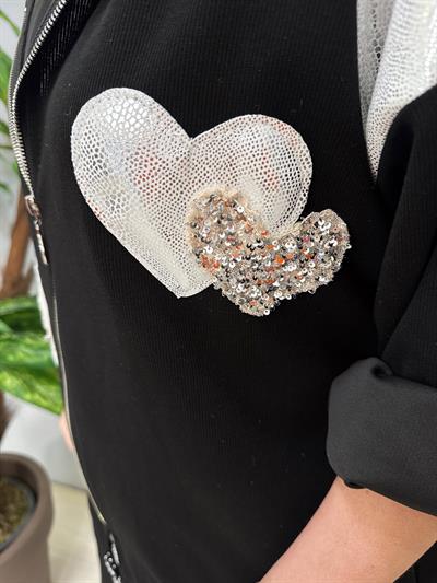 2921 Gümüş Detaylı Premium Takım Siyah 