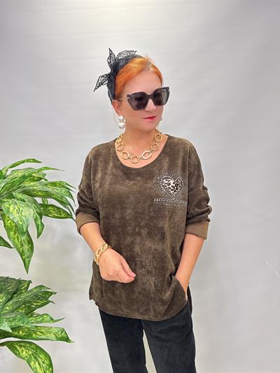 3019 Şönil Kadife Bluz 