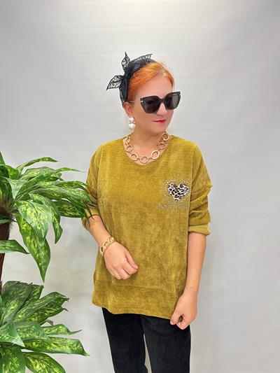 3019 Şönil Kadife Bluz 