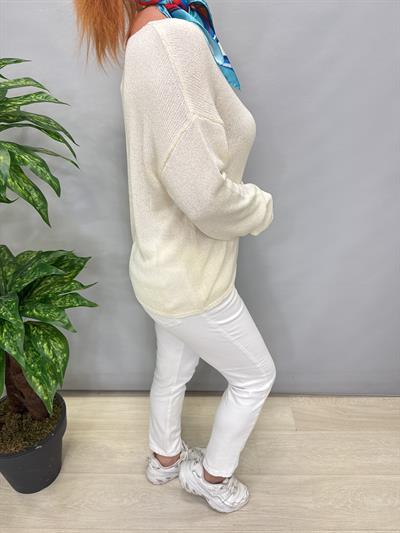 3020 DİLVİN MERSERİZE BLUZ EKRU / KREM