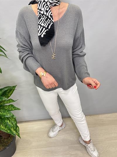 3020 DİLVİN MERSERİZE BLUZ GRİ