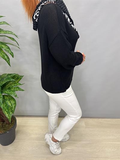 3020 DİLVİN MERSERİZE BLUZ SİYAH