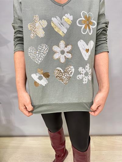 3021 Italyan Pamuklu Bluz Haki