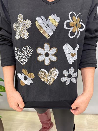 3021 Italyan Pamuklu Bluz Siyah