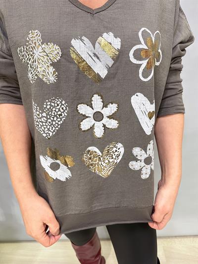 3021 Italyan Pamuklu Bluz Vizon