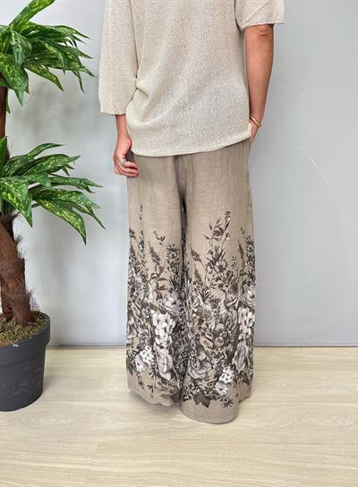 3023 Italyan Keten Pantolon Vizon