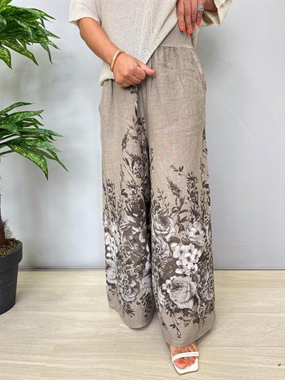 3023 Italyan Keten Pantolon Vizon