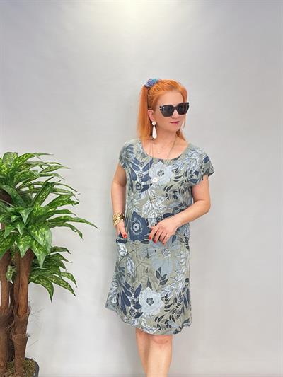 3040 İTALYAN PAMUK KETEN ELBİSE 