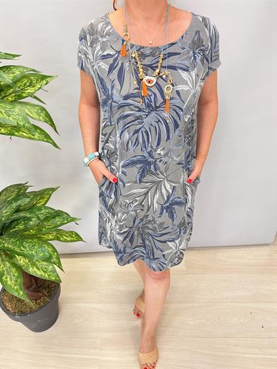 3040 İTALYAN PAMUK KETEN ELBİSE 