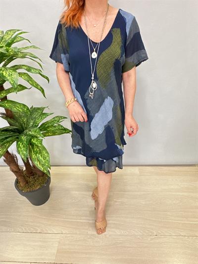 3040 İTALYAN PAMUKLU ELBİSE LACİVERT