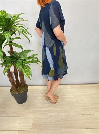 3040 İTALYAN PAMUKLU ELBİSE LACİVERT