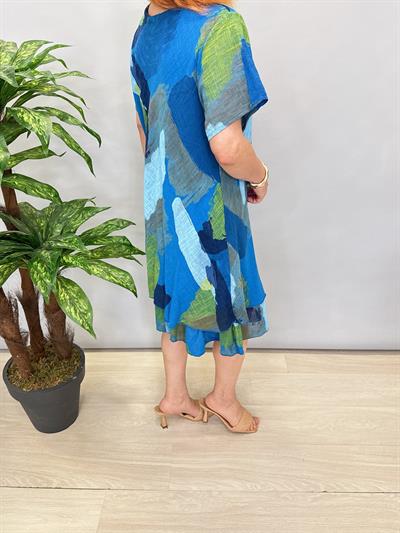 3040 İTALYAN PAMUKLU ELBİSE MAVİ